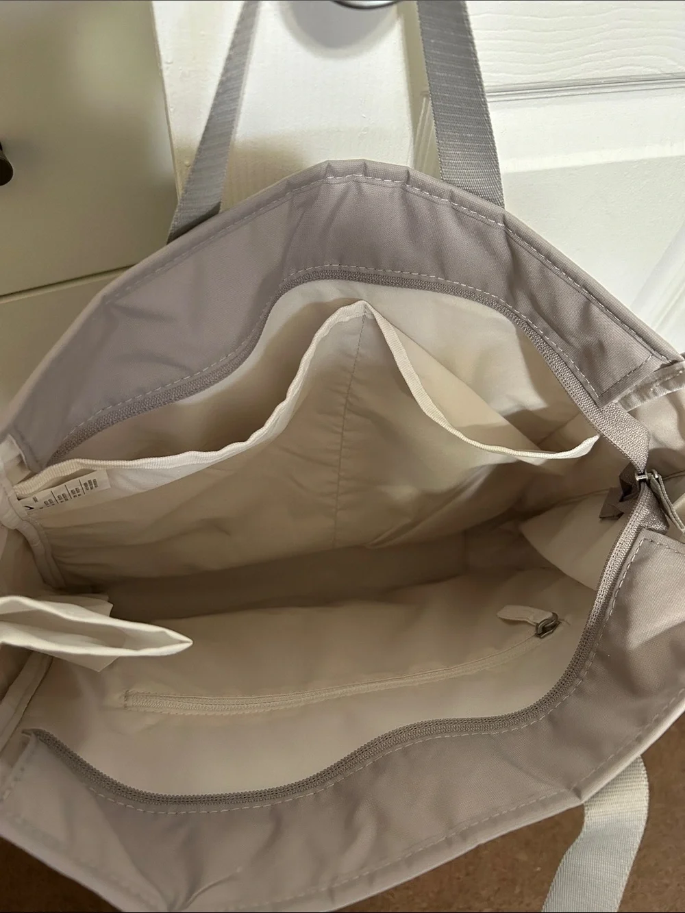 Nike Tote Bag in Taupe with White Swoosh